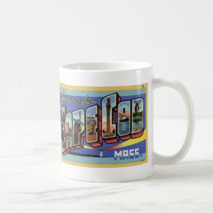 Grüße von Cape Cod Vintage Postkarten-Tasse Tasse