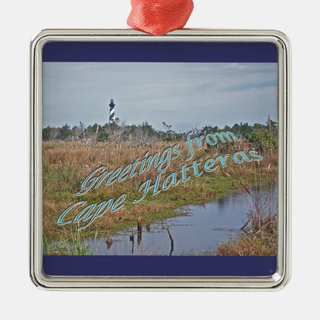 Grüße von Cape Hatteras OBX Silbernes Ornament (Vorne)