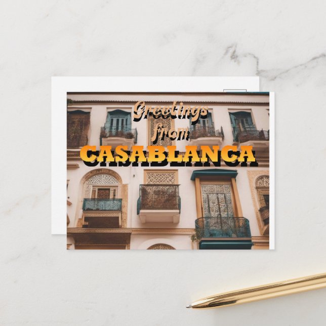 Grüße von CASABLANCA Postkarte (Vorderseite/Rückseite Beispiel)