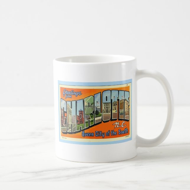 Grüße von Charlotte N.C., Vintag Tasse (Rechts)