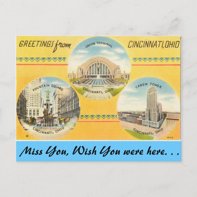 Grüße von Cincinnati Postkarte (Vorderseite)