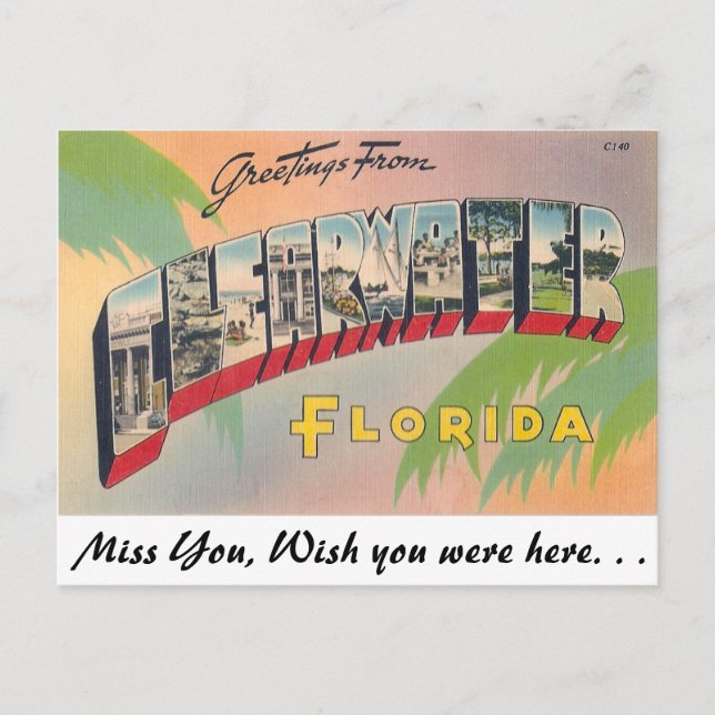 Grüße von Clearwater, Florida Postkarte (Vorderseite)