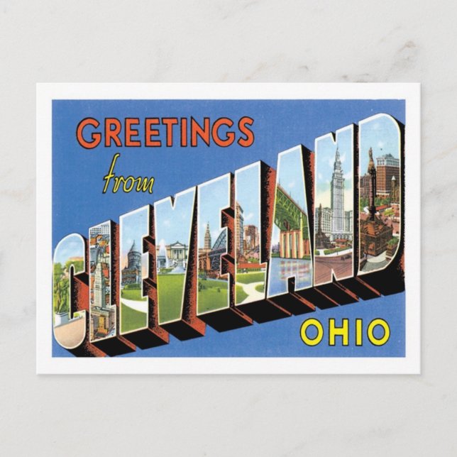Grüße von Cleveland Ohio US City Postkarte (Vorderseite)