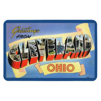 Grüße von Cleveland, Ohio Vintag Postcard Magnet