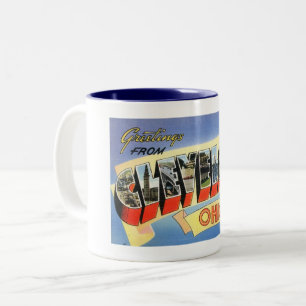 Grüße von Cleveland, Ohio Vintag Zweifarbige Tasse