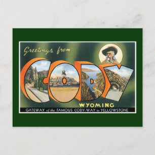 Grüße von Cody, Wyoming! Vintage Postkarte