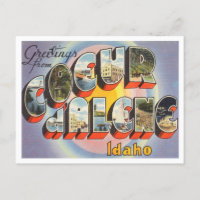 Grüße von Coeur d'Alene, Idaho Vintage Travel
