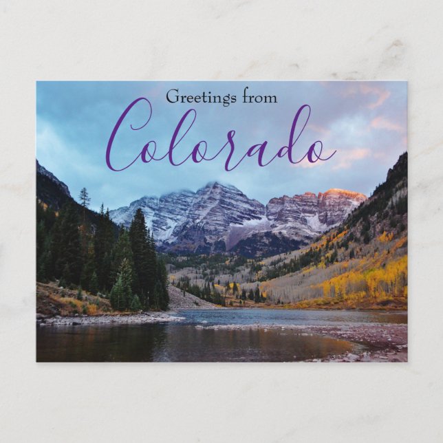 Grüße von Colorado Mountain Aspen Postcard Postkarte (Vorderseite)