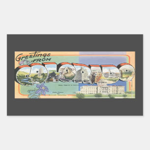 Grüße von Colorado, Vintag Rechteckiger Aufkleber