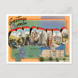 Grüße von Colorado Vintage Travel Postkarte
