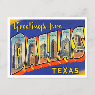 Grüße von Dallas, Texas Vintage Travel Postkarte