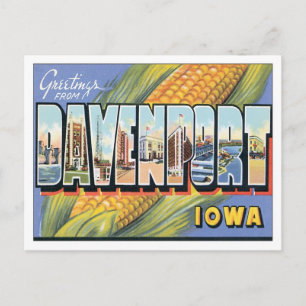 Grüße von Davenport Iowa USA Postcard Postkarte