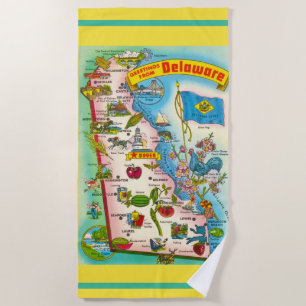 Grüße von Delaware Map Strandtuch