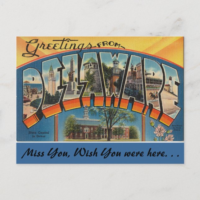 Grüße von Delaware Postkarte (Vorderseite)
