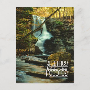 Grüße von den Poconos! Fulmer Falls Postkarte