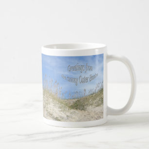 Grüße von den sonnigen OBX-Strandhafer-Artikeln Tasse