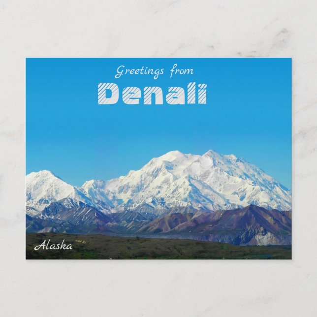Grüße von Denali Alaska Post Card Landschaftlich Postkarte (Vorderseite)