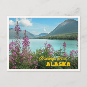 Grüße von der Alaska-Sommer-Kreuzfahrt Retro-Gruß Postkarte