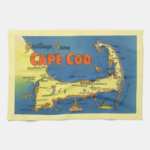 Grüße von der Cape Cod Karte Geschirrtuch