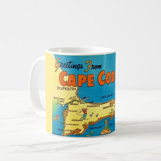 Grüße von der Cape Cod Karte Kaffeetasse (Vorderseite Links)