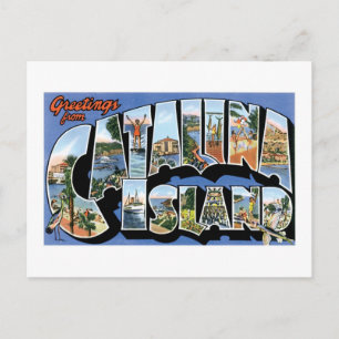 Grüße von der Catalina-Insel, Kalifornien Retro Postkarte