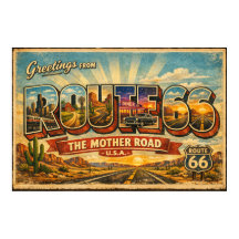 Grüße von der Mother Road Großer Buchstabe