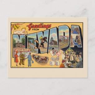 Grüße von der Nevada Vintage-Postkarte Postkarte