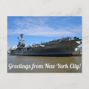 Grüße von der New York City USS Intrepid Postcard Postkarte