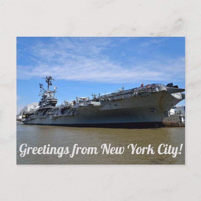 Grüße von der New York City USS Intrepid Postcard Postkarte (Vorderseite)