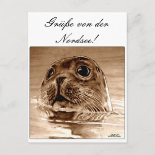 Grüße von der Nordsee! Postkarte