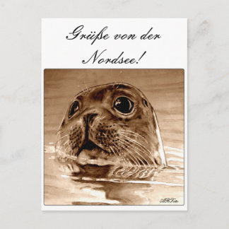 Grüße von der Nordsee! Postkarte