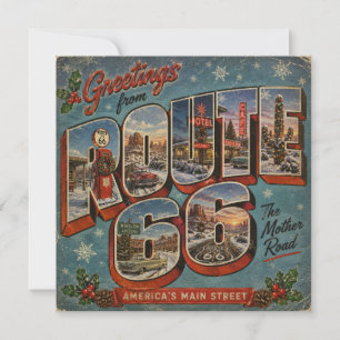 Grüße von der Route 66 Winter Großbuchstabe