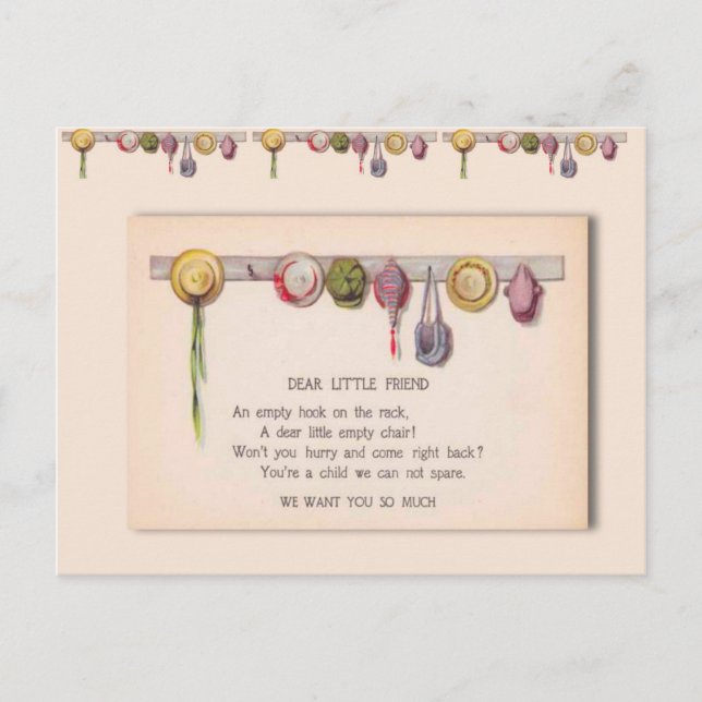 Grüße von der Schule, für ein kranzes Kind Postkarte (Vorderseite)