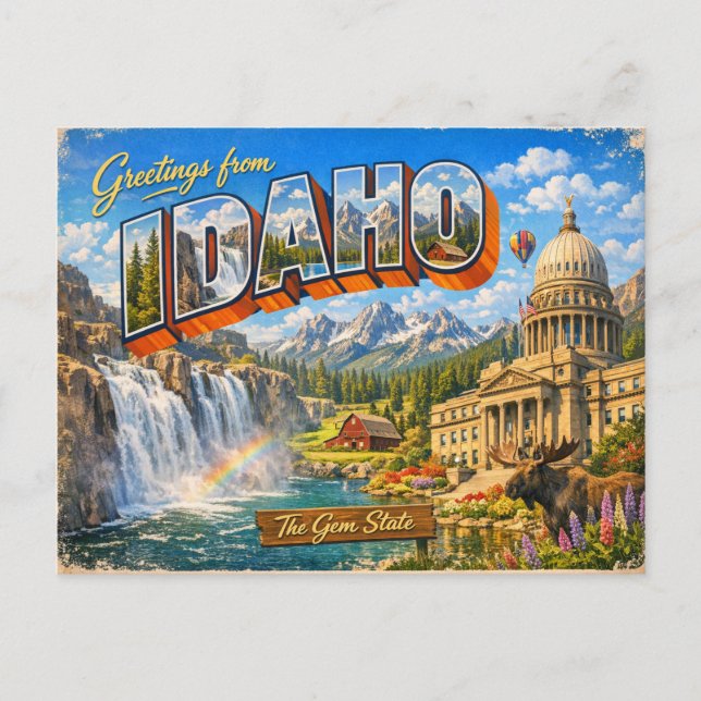 Grüße von der State Postcard Postkarte (Vorderseite)
