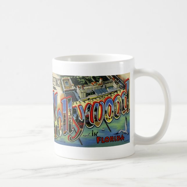 Grüße von der Vintagen Postkarten-Tasse Hollywood Tasse (Rechts)