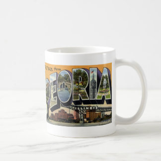 Grüße von der Vintagen Postkarten-Tasse Peorias IL Tasse