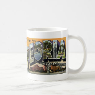 Grüße von der Vintagen Postkarten-Tasse Peorias Tasse
