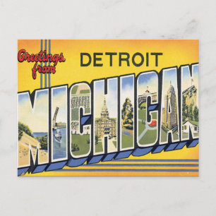 Grüße von Detroit Michigan Postkarte