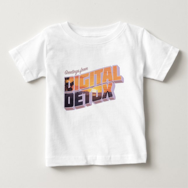 Grüße von Digital Detox Baby T-shirt (Vorderseite)