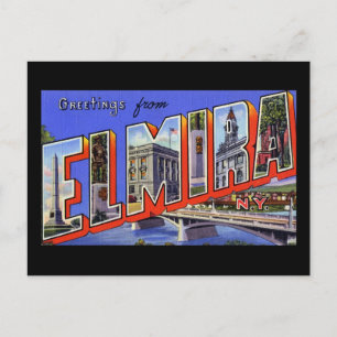Grüße von Elmira New York Postkarte