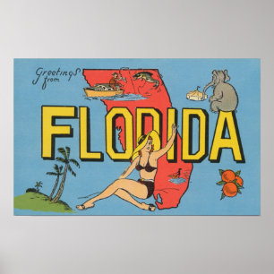 Grüße von Florida (blaues) Florida Poster