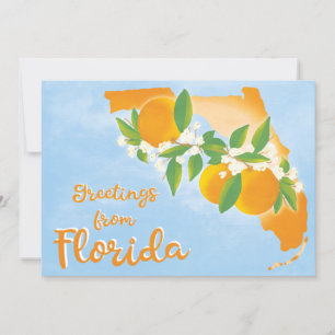Grüße von Florida Floral Orange Neue Adresse Ankündigung