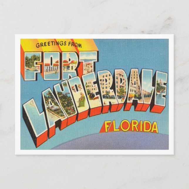 Grüße von Fort Lauderdale, Florida Travel Postkarte (Vorderseite)