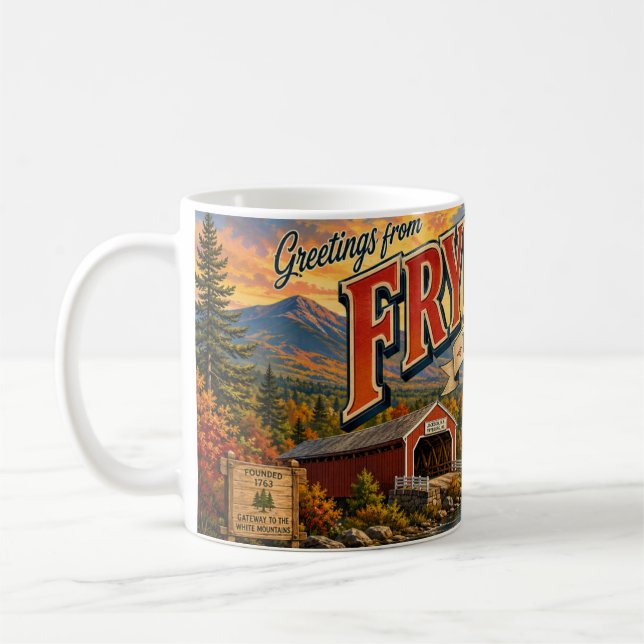 Grüße von Fryeburg Maine Kaffeetasse (Links)