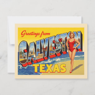 Grüße von Galveston Texas Vintag Postkarte