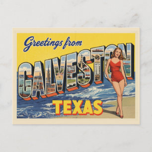 Grüße von Galveston Texas Vintag Postkarte