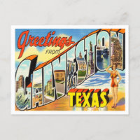 Grüße von Galveston, Texas Vintage Travel