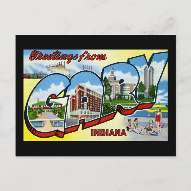 Grüße von Gary Indiana Postkarte (Vorderseite)