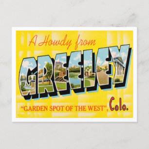 Grüße von Greeley, Colorado Vintage Travel Postkarte