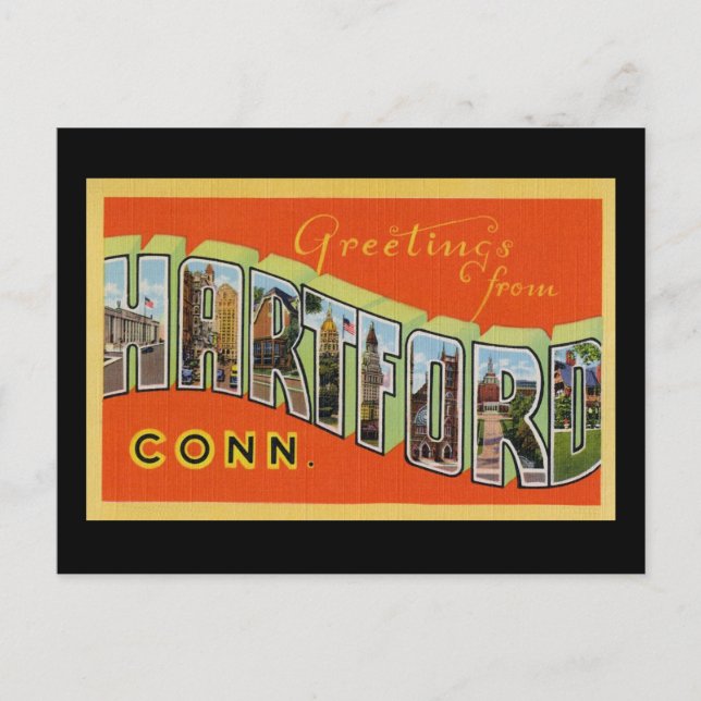 Grüße von Hartford Connecticut Postkarte (Vorderseite)